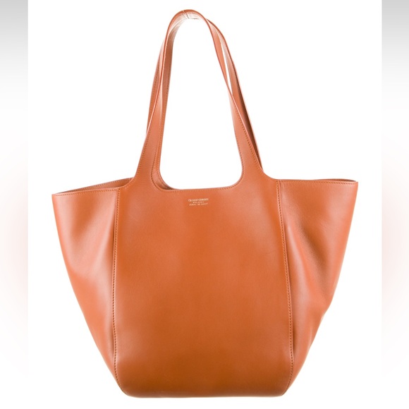 Giorgio Armani leather tote bag brown - Picture 1 of 7